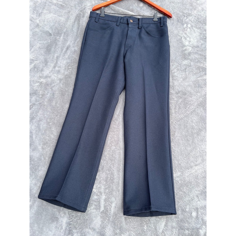 Vintage Levis Pants Mens 33x30 (32x28) Navy Blue Staprest Traveler Slacks USA